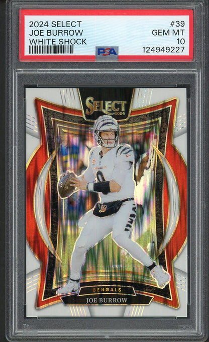2024 Select #039 Joe Burrow Bengals PSA 10 GEM MINT White Shock 554458