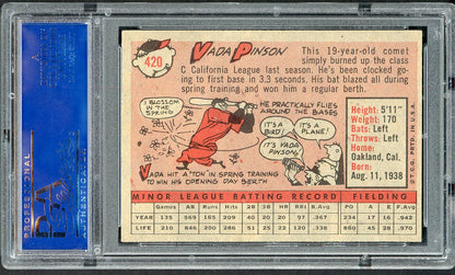 1958 Topps Baseball #420 Vada Pinson Reds PSA 6 EX-MT 554468