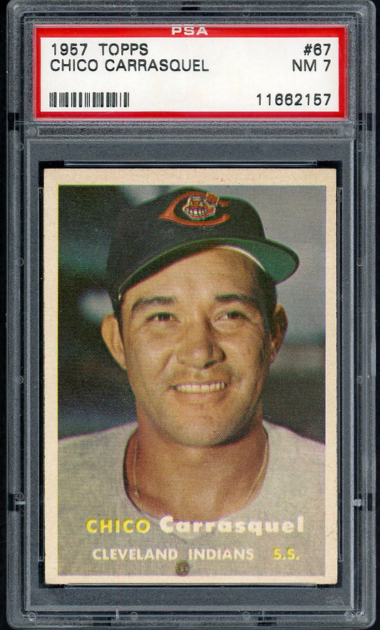 1957 Topps Baseball #067 Chico Carrasquel Indians PSA 7 NM 554472