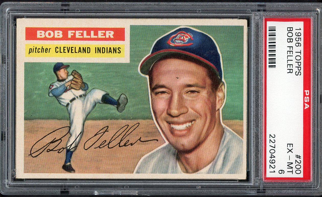 1956 Topps Baseball #200 Bob Feller Indians PSA 6 EX-MT 554489