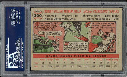 1956 Topps Baseball #200 Bob Feller Indians PSA 6 EX-MT 554489