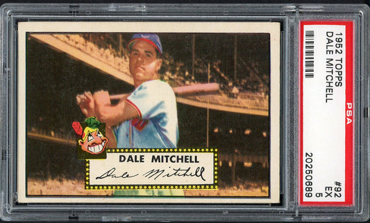 1952 Topps Baseball #092 Dale Mitchell Indians PSA 5 EX 554491