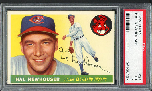 1955 Topps Baseball #024 Hal Newhouser Indians PSA 5 EX 554492