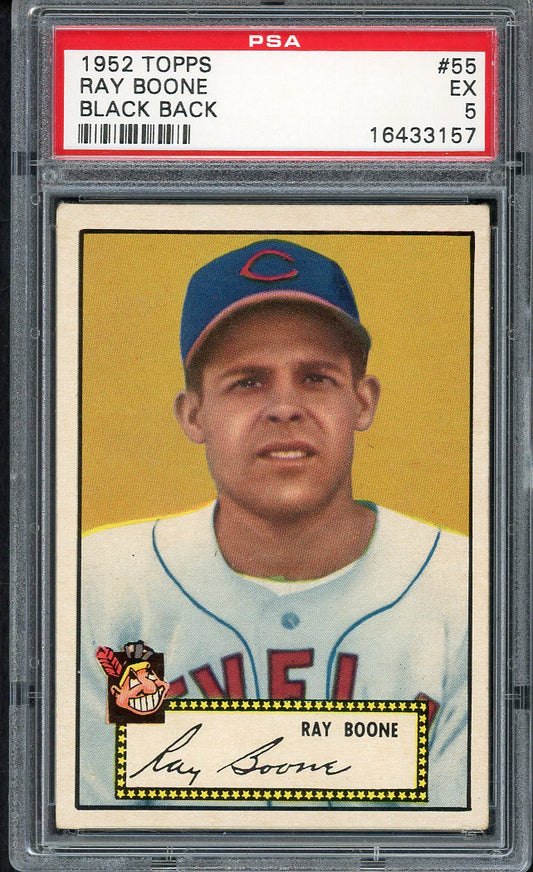 1952 Topps Baseball #055 Ray Boone Indians PSA 5 EX Black 554493