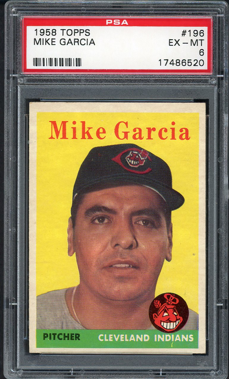 1958 Topps Baseball #196 Mike Garcia Indians PSA 6 EX-MT 554495
