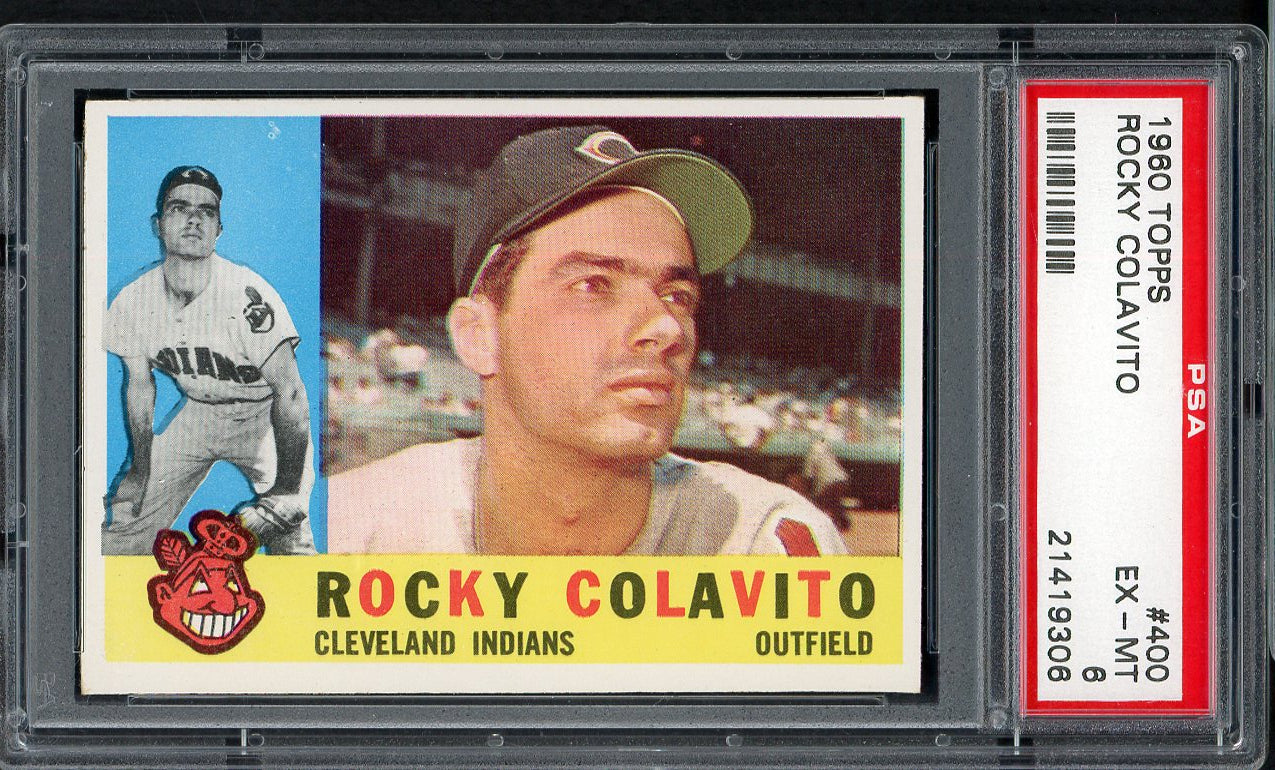 1960 Topps Baseball #400 Rocky Colavito Indians PSA 6 EX-MT 554496