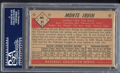 1953 Bowman Color Baseball #051 Monte Irvin Giants PSA 6 EX-MT 554501