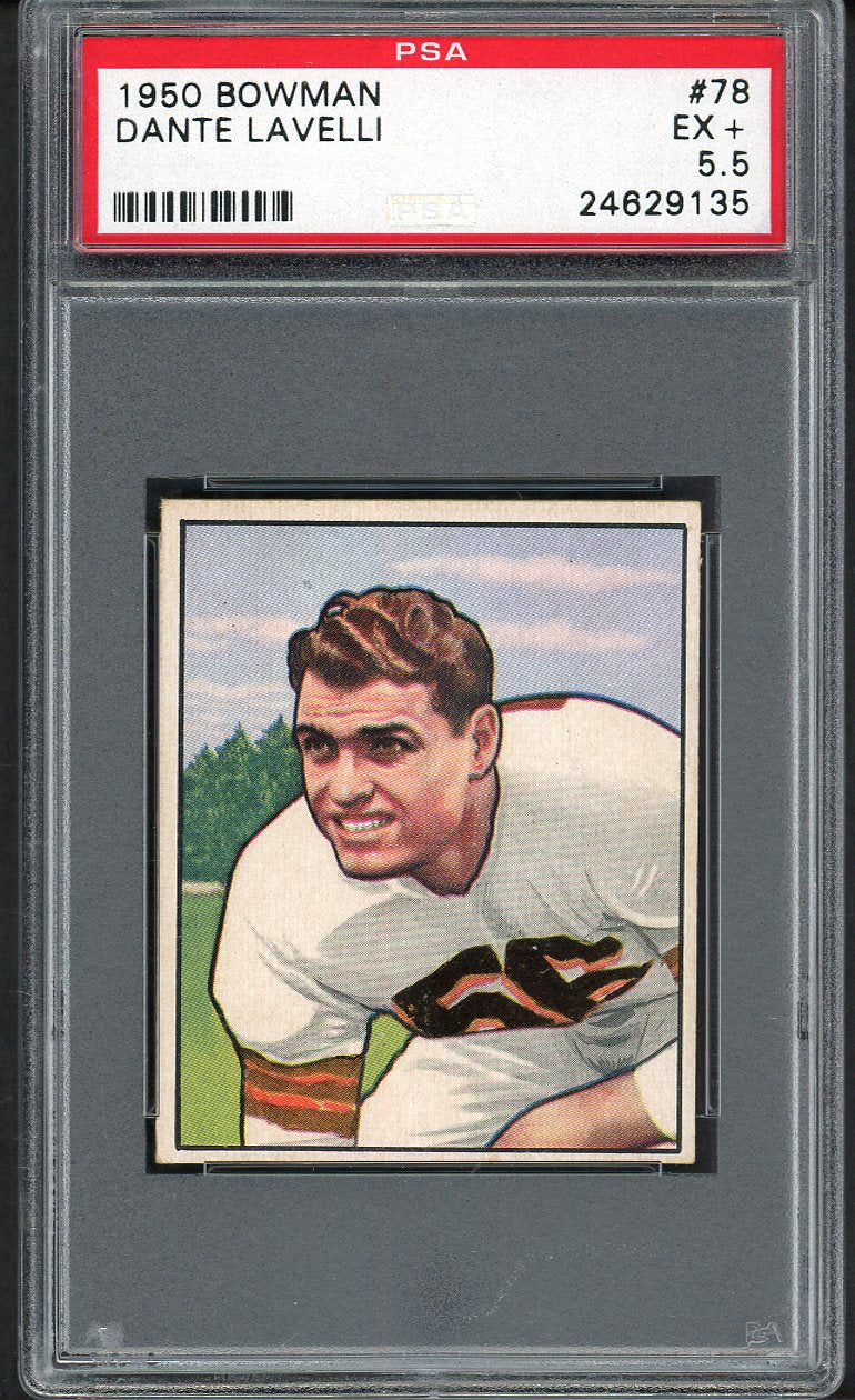 1950 Bowman Football #078 Dante Lavelli Browns PSA 5.5 EX+ 554506
