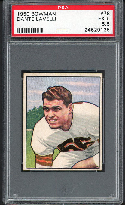1950 Bowman Football #078 Dante Lavelli Browns PSA 5.5 EX+ 554506