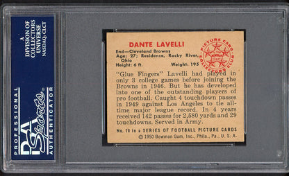 1950 Bowman Football #078 Dante Lavelli Browns PSA 5.5 EX+ 554506