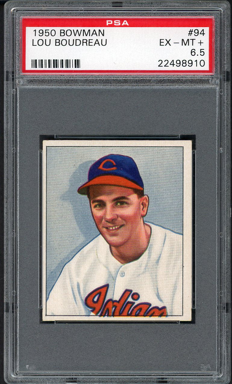 1950 Bowman Baseball #094 Lou Boudreau Indians PSA 6.5 EX-MT+ 554507