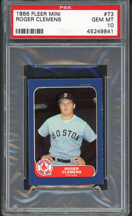1986 Fleer Mini #073 Roger Clemens Red Sox PSA 10 GEM MINT 554518