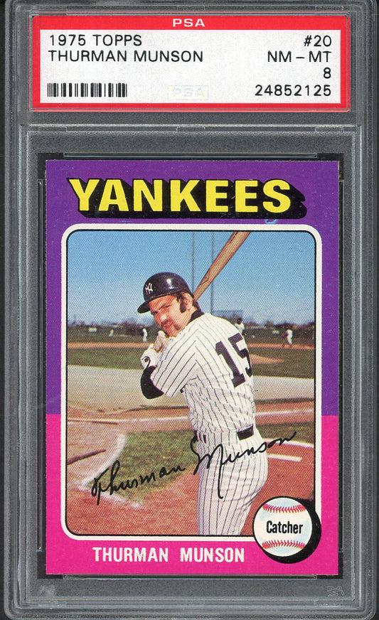 1975 Topps Baseball #020 Thurman Munson Yankees PSA 8 NM/MT 554521
