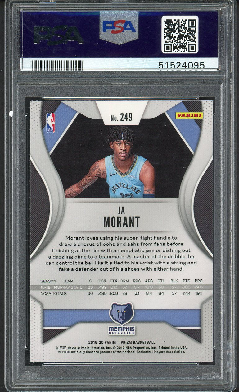 2019 Panini Prizm #249 Ja Morant Grizzlies PSA 10 GEM MINT 554526