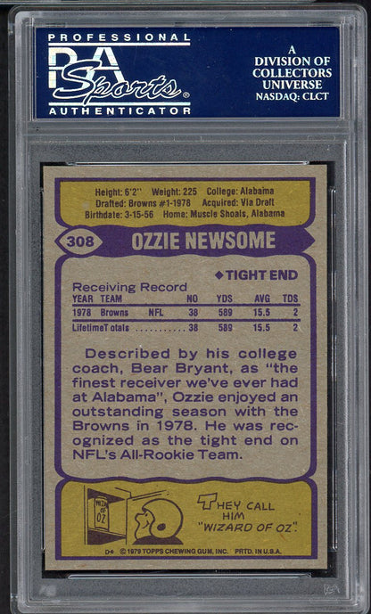 1979 Topps Football #308 Ozzie Newsome Browns PSA 8 NM/MT 554532