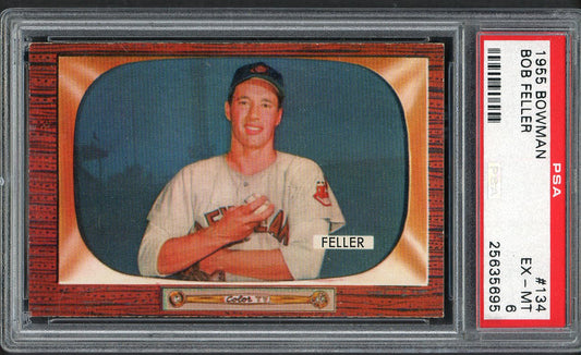 1955 Bowman Baseball #134 Bob Feller Indians PSA 6 EX-MT 554538