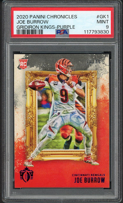 2020 Panini Chronicles Kings #GK1 Joe Burrow Bengals PSA 9 MINT Purple 554543