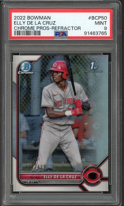 2022 Bowman Chrome Refractor #BCP50 Elly De La Cruz Reds PSA 9 MINT 554555