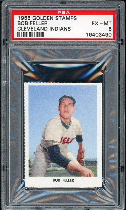 1955 Golden Stamps Bob Feller Indians PSA 6 EX-MT 554567