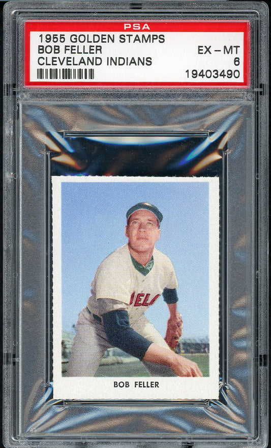 1955 Golden Stamps Bob Feller Indians PSA 6 EX-MT 554567