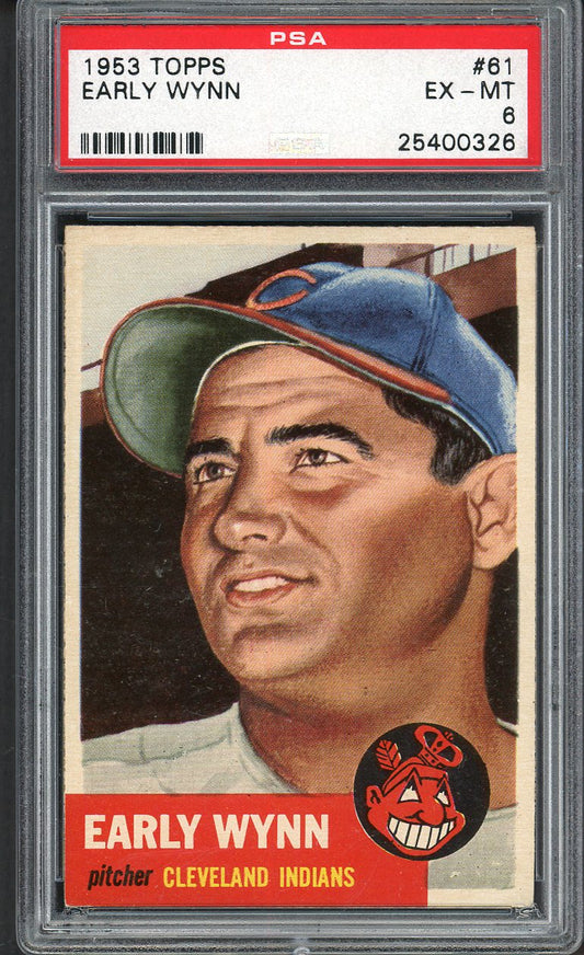 1953 Topps Baseball #061 Early Wynn Indians PSA 6 EX-MT 554570
