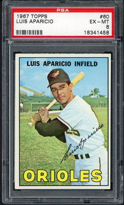 1967 Topps Baseball #060 Luis Aparicio Orioles PSA 6 EX-MT 554571