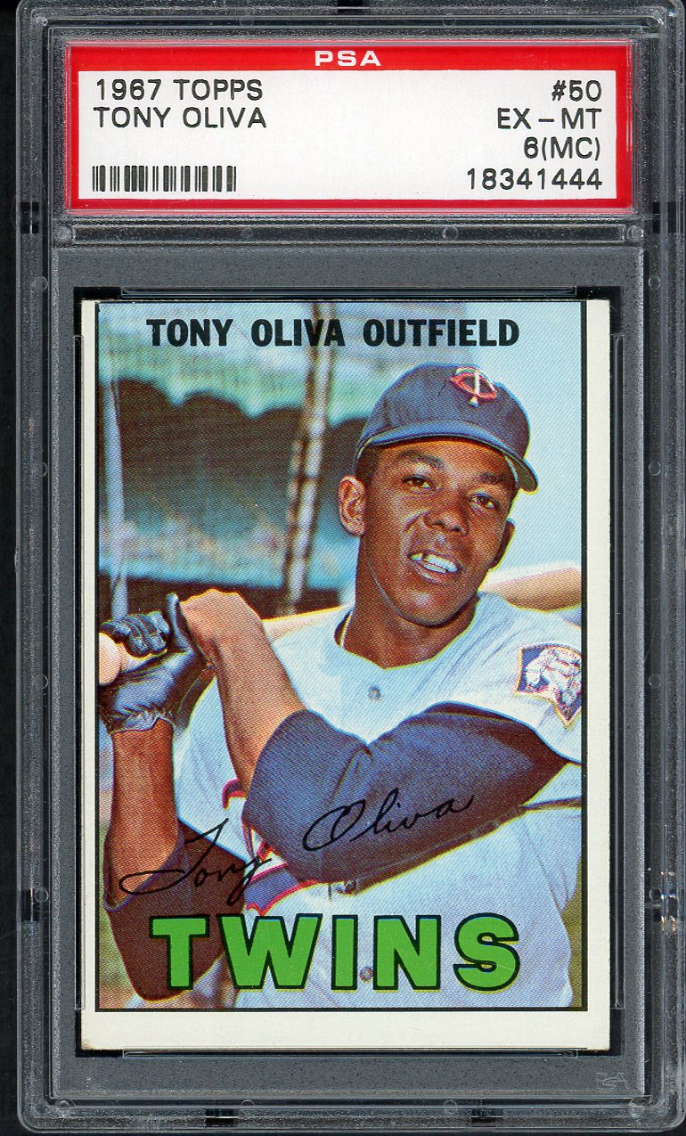 1967 Topps Baseball #050 Tony Oliva Twins PSA 6 EX-MT mc 554572