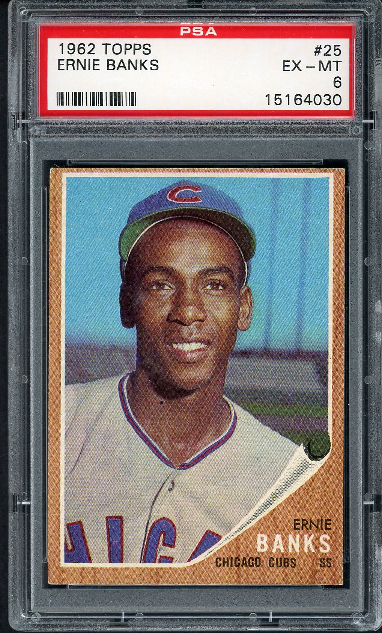 1962 Topps Baseball #025 Ernie Banks Cubs PSA 6 EX-MT 554575