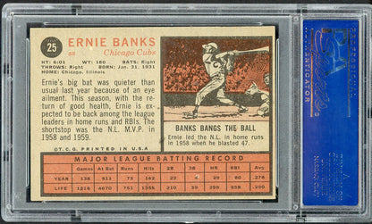 1962 Topps Baseball #025 Ernie Banks Cubs PSA 6 EX-MT 554575