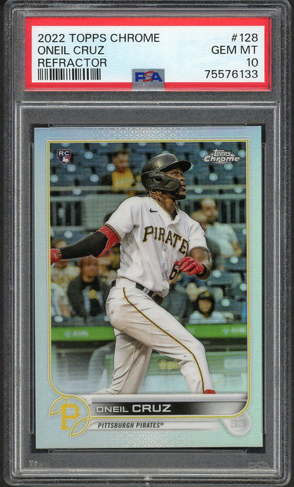 2022 Topps Chrome Refractor #128 Oneil Cruz Pirates PSA 10 GEM MINT 554583