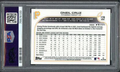 2022 Topps Chrome Refractor #128 Oneil Cruz Pirates PSA 10 GEM MINT 554583