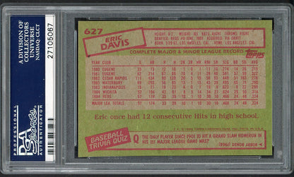 1985 Topps #627 Eric Davis Reds PSA 9 MINT 554620