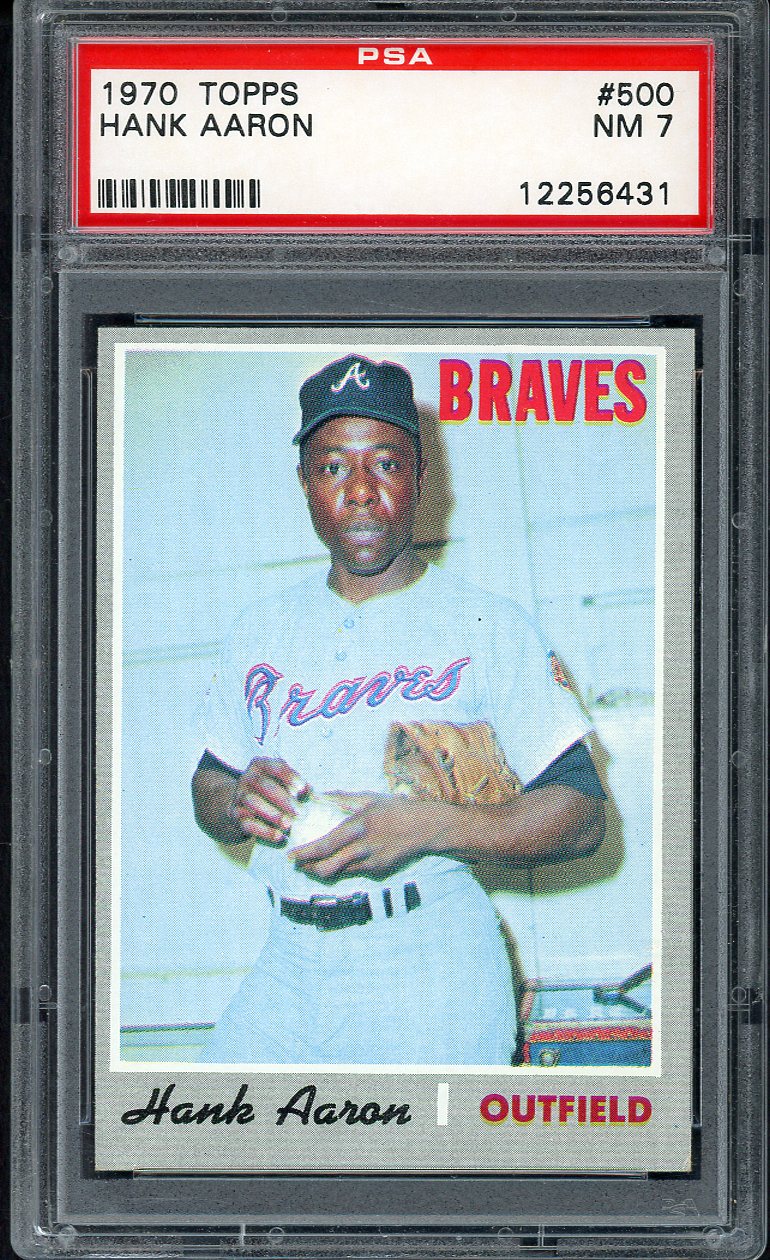 1970 Topps Baseball #500 Hank Aaron Braves PSA 7 NM 554637