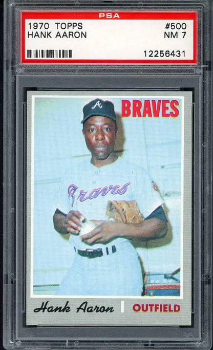 1970 Topps Baseball #500 Hank Aaron Braves PSA 7 NM 554637