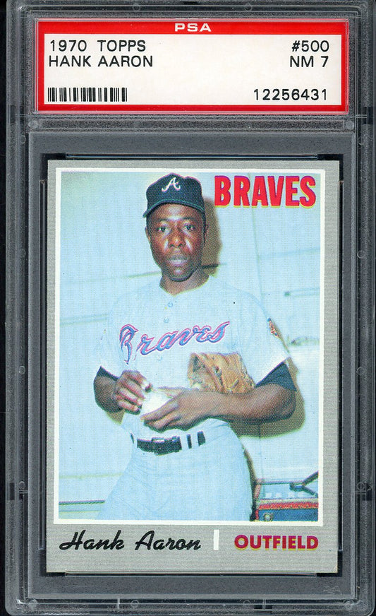 1970 Topps Baseball #500 Hank Aaron Braves PSA 7 NM 554637