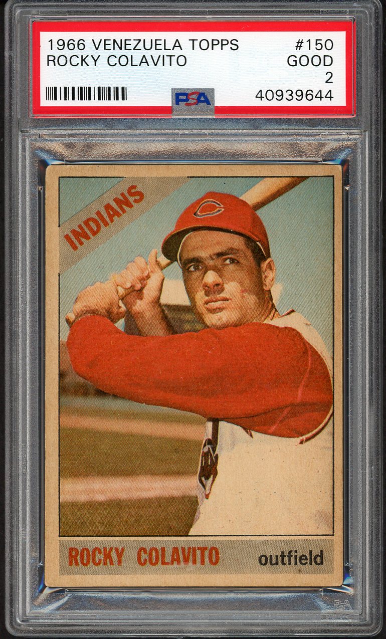 1966 Topps Venezuelan #150 Rocky Colavito Indians PSA 2 GD 554643