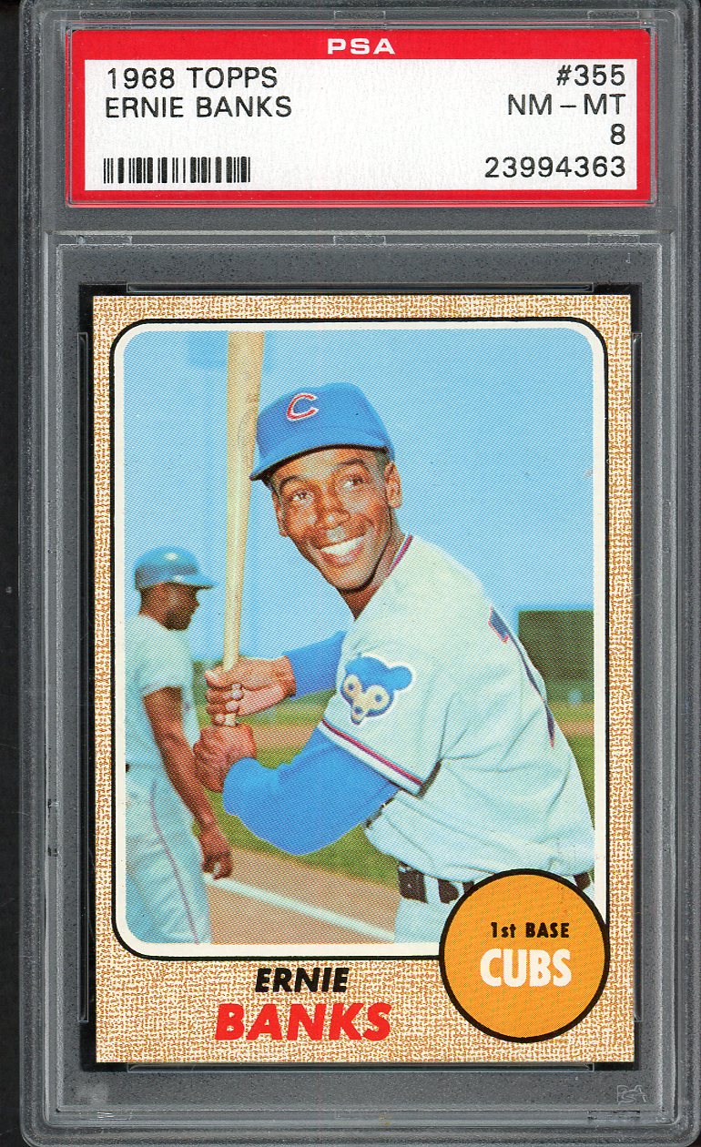 1968 Topps Baseball #355 Ernie Banks Cubs PSA 8 NM/MT 554650