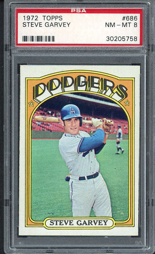 1972 Topps Baseball #686 Steve Garvey Dodgers PSA 8 NM/MT 554654