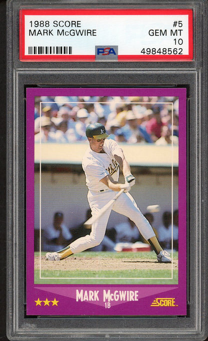 1988 Score #005 Mark McGwire A's PSA 10 GEM MINT 554682