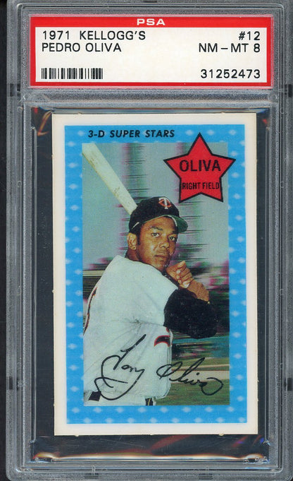 1971 Kelloggs Baseball #012 Tony Oliva Twins PSA 8 NM/MT 554697
