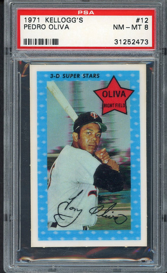 1971 Kelloggs Baseball #012 Tony Oliva Twins PSA 8 NM/MT 554697