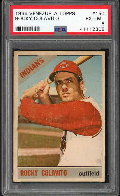 1966 Topps Venezuelan #150 Rocky Colavito Indians PSA 6 EX-MT 554701