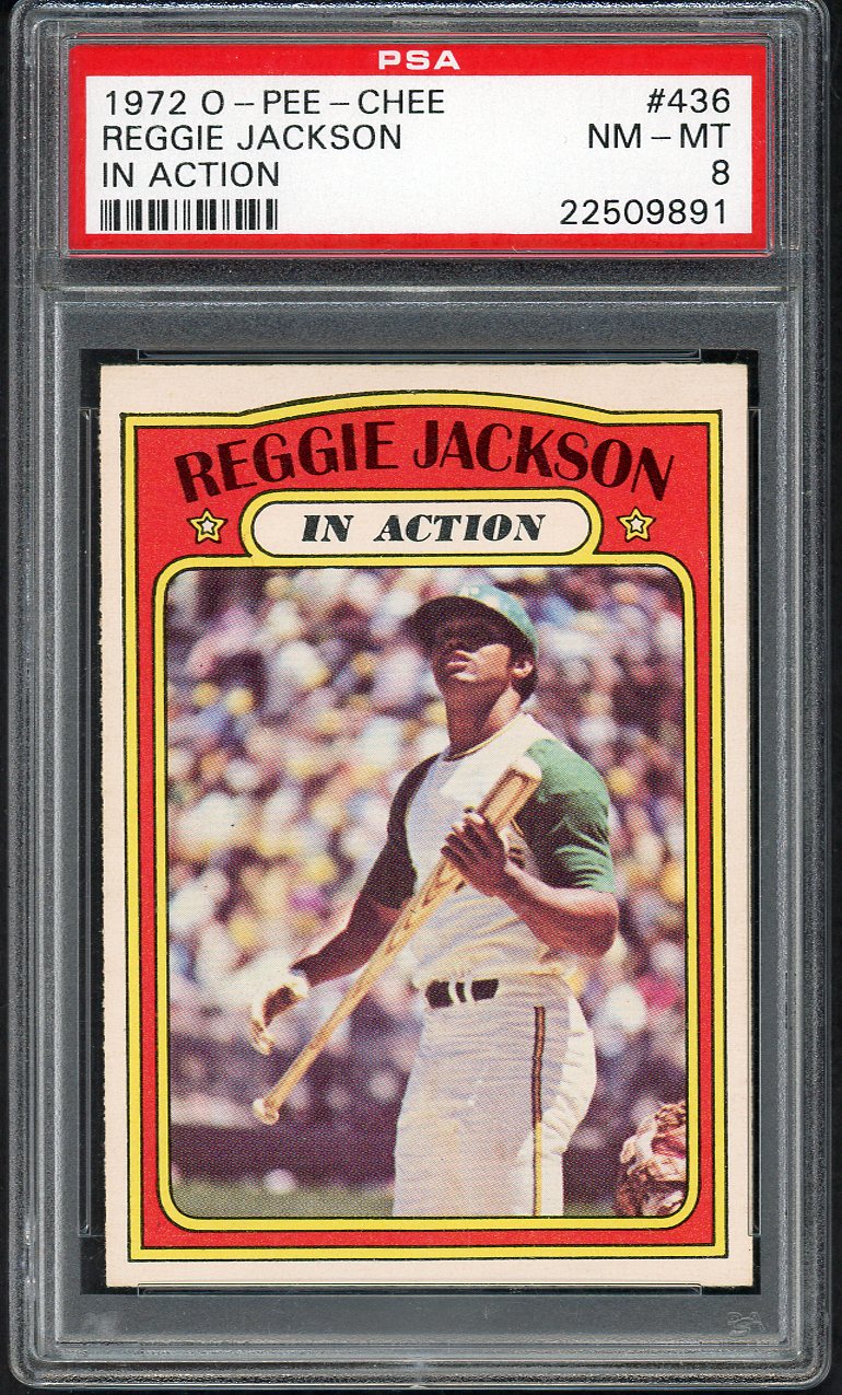 1972 O Pee Chee #436 Reggie Jackson IA A's PSA 8 NM/MT 554703