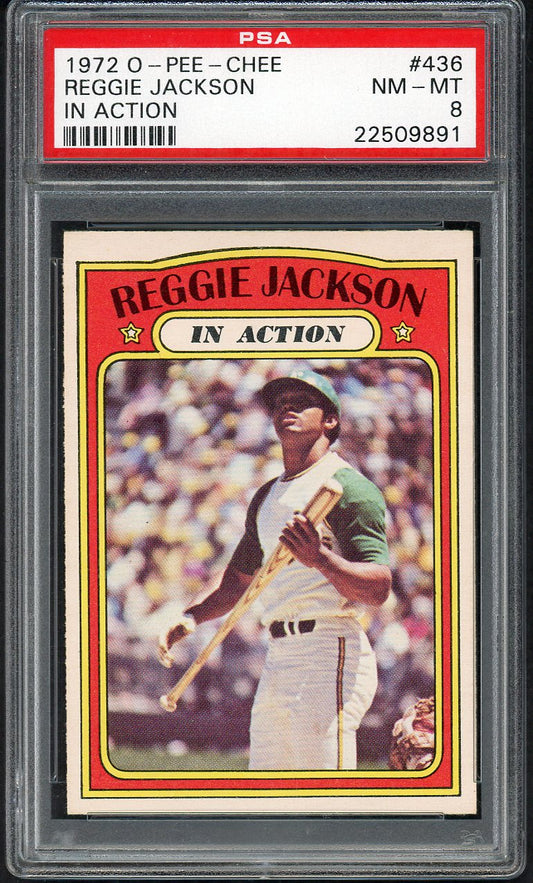 1972 O Pee Chee #436 Reggie Jackson IA A's PSA 8 NM/MT 554703