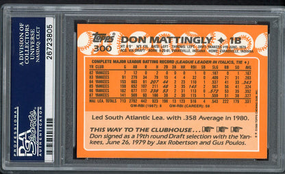 1988 Topps Tiffany #300 Don Mattingly Yankees PSA 9 MINT 554705