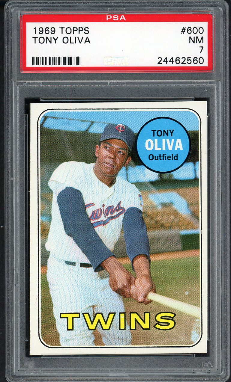 1969 Topps Baseball #600 Tony Oliva Twins PSA 7 NM 554712