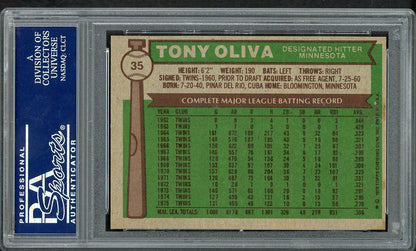 1976 Topps Baseball #035 Tony Oliva Twins PSA 8 NM/MT 554715