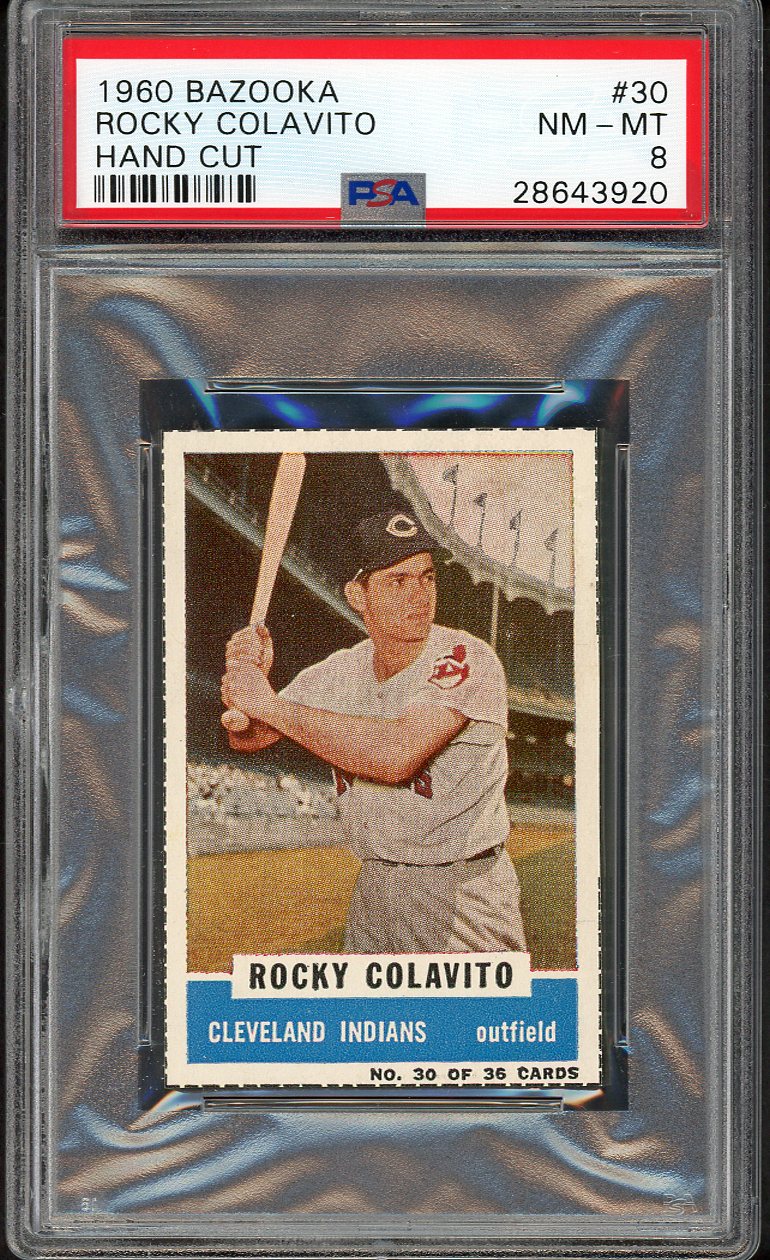 1960 Bazooka #030 Rocky Colavito Indians PSA 8 NM/MT 554721