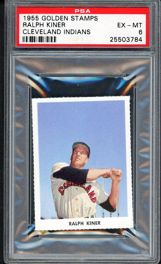 1955 Golden Stamps Ralph Kiner Indians PSA 6 EX-MT 554722