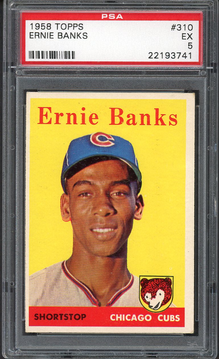 1958 Topps Baseball #310 Ernie Banks Cubs PSA 5 EX 554725